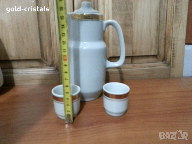 Стар български порцелан каничка с чашки, снимка 5 - Антикварни и старинни предмети - 36118890