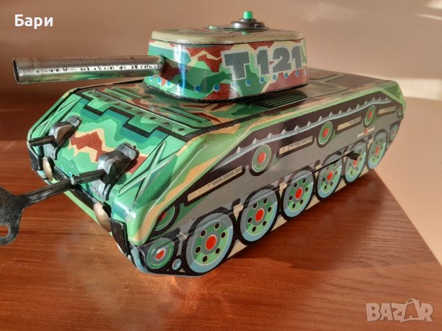 Рядка стара механична ламаринена играчка -Танк/Панцер, снимка 6 - Колекции - 44302504