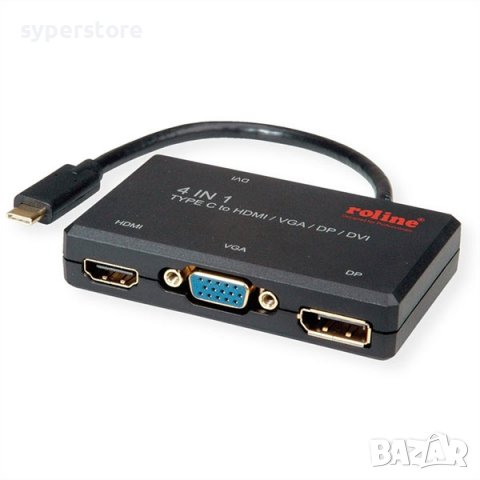 Адаптер USB3.1 C to HDMI/DVI/DP/VGA Roline SS300807