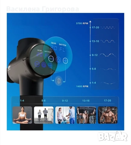 Масажен пистолет MG-H PRO, снимка 4 - Фитнес уреди - 51330190