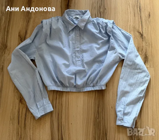 Риза Burberry, къса ризка в светлосиньо, снимка 5 - Ризи - 55876826