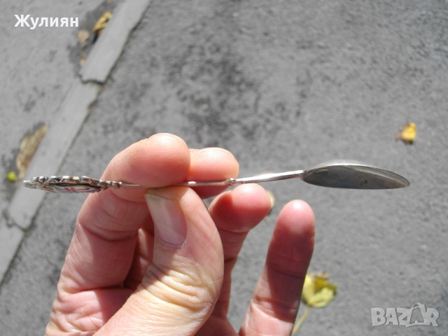 СТАРА СРЕБЪРНА ЛЪЖИЧКА СРЕБРО 800 , снимка 4 - Антикварни и старинни предмети - 52107729