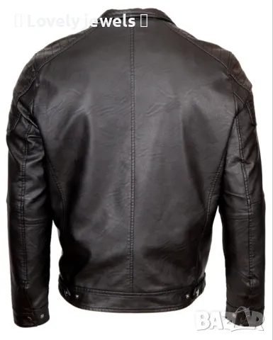 Мъжко черно  кожено яке , снимка 10 - Якета - 50236143