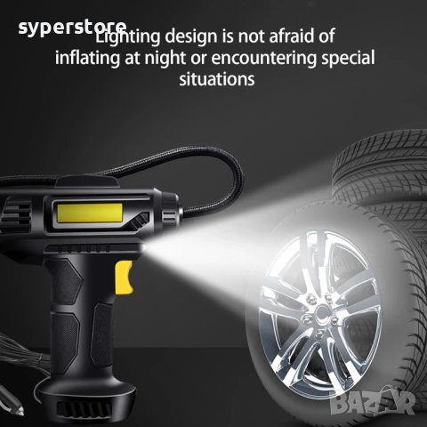 Въздушен компресор за помпане на гуми Digital One SP01121, 12V, за кола, велосипед, мотор, топки и д, снимка 6 - Аксесоари и консумативи - 51061290
