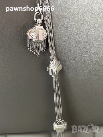 Сребърна верижка за джобен часовник със седефени елементи, снимка 14 - Мъжки - 51454790