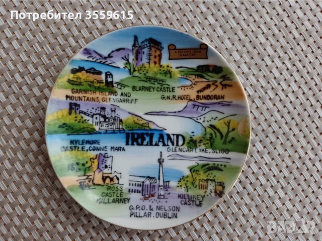 декоративна чинийка Ирландия, снимка 2 - Декорация за дома - 39559626
