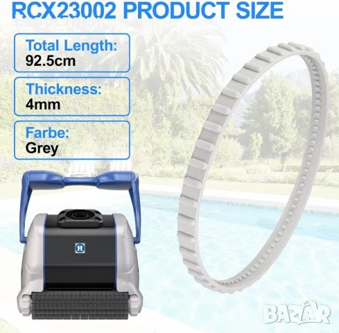 2 броя RCX23002 гумени задвижващи ремъци за прахосмукачка за басейн, резервен ремък с мек протектор , снимка 7 - Басейни и аксесоари - 50553544