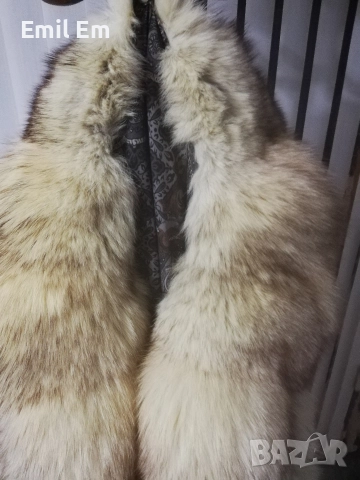 Дамски кожух от сребърни лисици , снимка 3 - Якета - 52741290