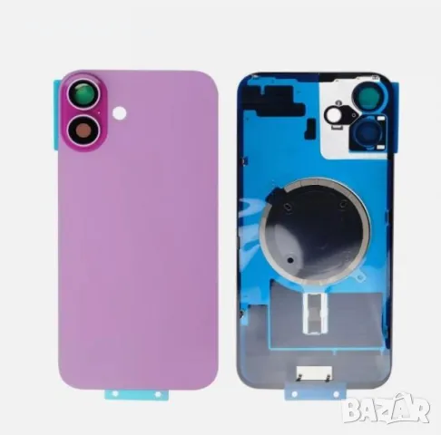 Капак батерия / Задно стъкло Оборудван за iPhone 16 6.1 / Розов / Баркод : 483888