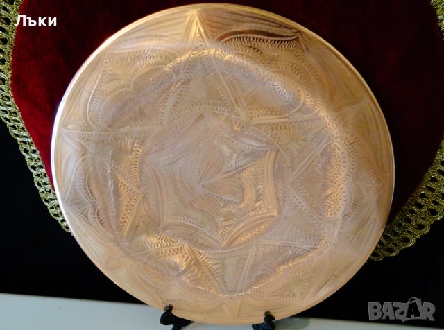 Гравирана медна чиния 24 см.,медно плато., снимка 3 - Антикварни и старинни предмети - 40700792