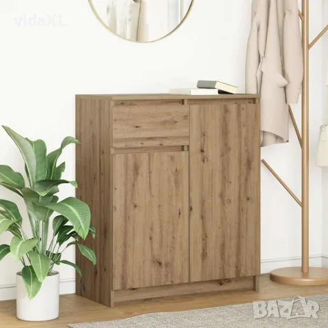 vidaXL Бюфет с чекмеджета, дъб артизан, 71x35x84 см, инженерно дърво, снимка 2 - Бюфети - 56148256