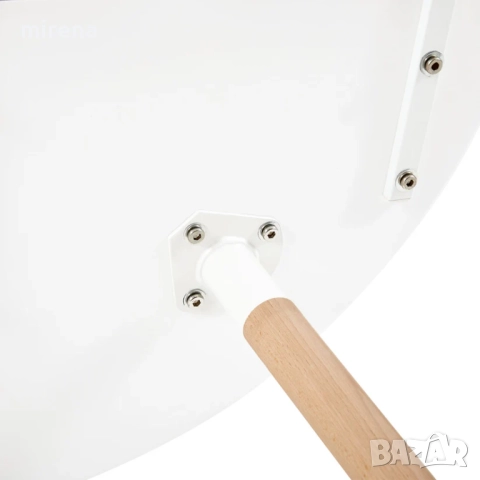 Кръгла трапезна маса 80 см с 4 крака - бяла/черна, снимка 9 - Маси - 51556791