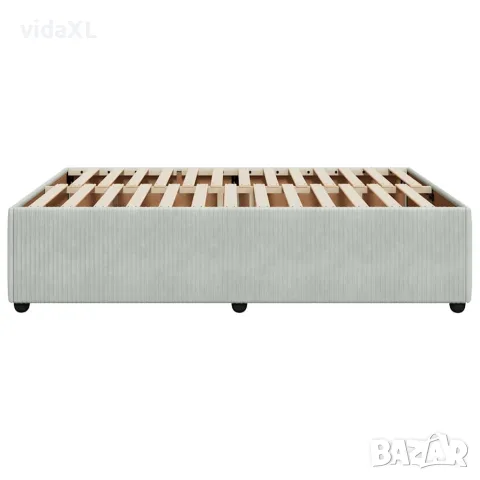 vidaXL Рамка за легло без матрак, светлосива, 160x200 см, кадифе, снимка 5 - Спални и легла - 56146950
