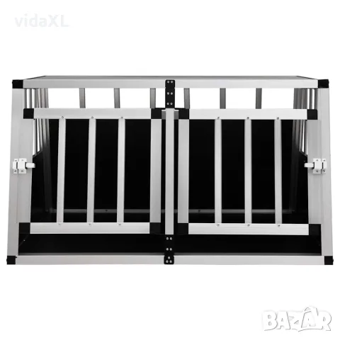 vidaXL Кучешка клетка с две врати, 89x69x50 см, снимка 2 - За кучета - 56146188
