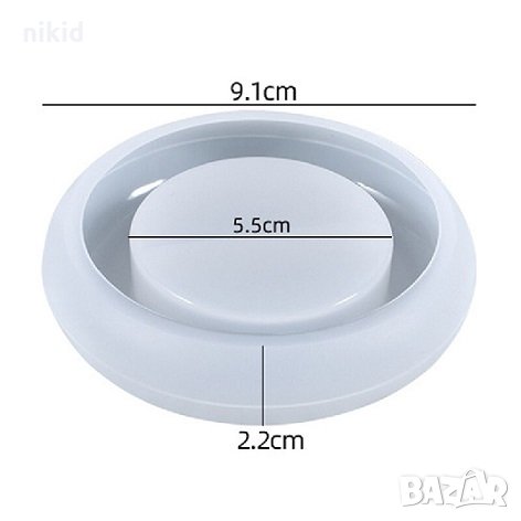 Кръг поставка основа за свещ силиконов молд форма калъп за смола гипс шоколад свещник, снимка 3 - Форми - 35694691