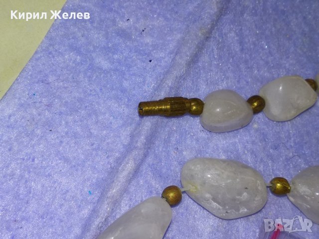 СТАРО СКЪПОЦЕННО КОЛИЕ НАТУРАЛЕН МЛЕЧЕН КВАРЦ и БРОНЗ 34678, снимка 8 - Антикварни и старинни предмети - 39193199