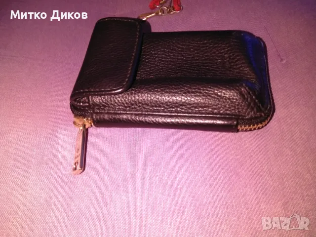 Марков портфейл Адакс нов естествена кожа има и връзка за врата 140х90мм 