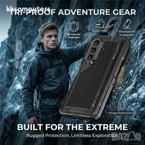 За Samsung Galaxy Z Fold8 Ultra Алуминиев Силиконов Калъф със Скрита Стойка и PET Скрийн Протектор –, снимка 10 - Калъфи, кейсове - 55911600