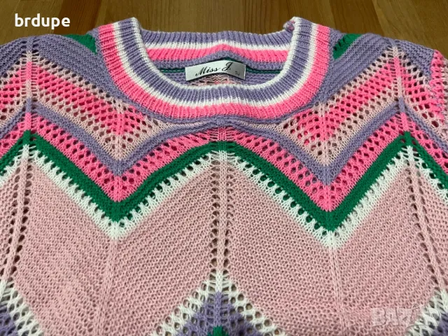 Плетен, цветен пуловер, нов, снимка 4 - Блузи с дълъг ръкав и пуловери - 47996411