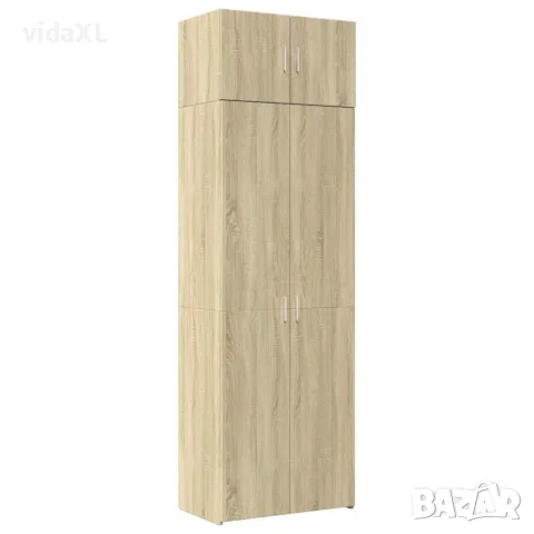 vidaXL Шкаф за съхранение, дъб сонома, 70x42,5x225 см, инженерно дърво