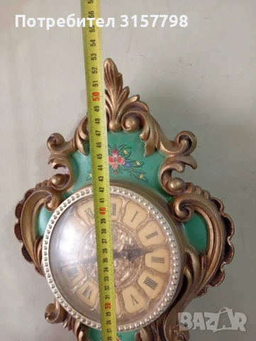Стенен часовник в бароков стил, снимка 6 - Антикварни и старинни предмети - 50453885