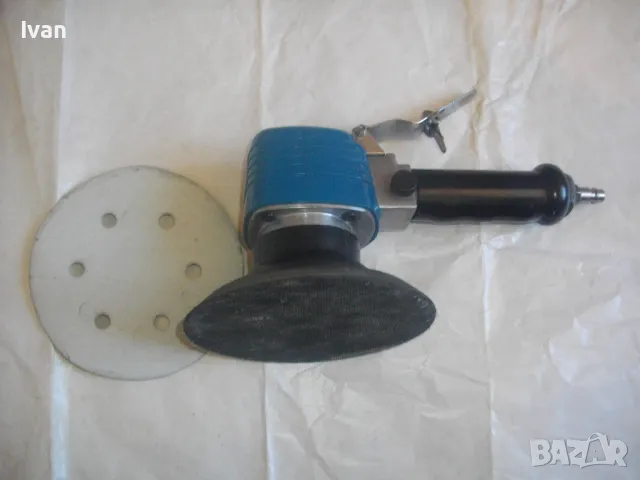 АВСТРИЙСКИ Оригинален ф150мм Пневматичен Ротационен Кръгъл ЕКСЦЕНТЪР ВИБРОШЛАЙФ WORKZONE Като нов , снимка 6 - Други инструменти - 47602957