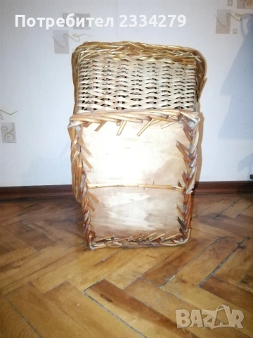 Плетена кошница за пикник, стара ръчна изработка-изплетена. , снимка 2 - Антикварни и старинни предмети - 53213476