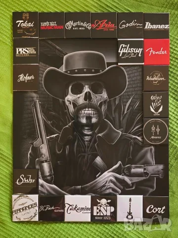 Guitar Brands Magnet Metal Thin Sign, снимка 4 - Декорация за дома - 56308074