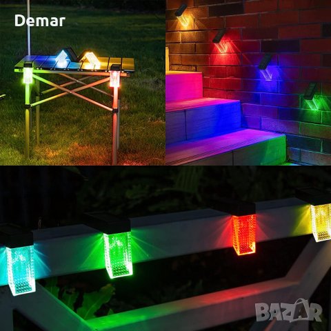 Стълбищни соларни светлини Студено бяло + промяна на цвета, снимка 3 - Соларни лампи - 41068264