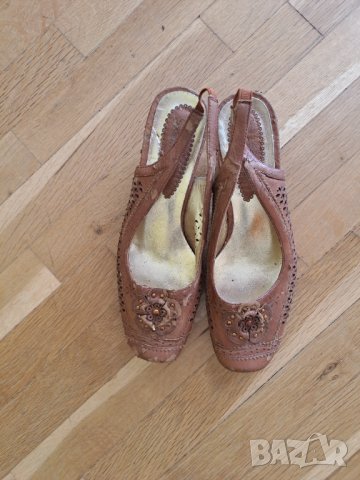Дамски летни обувки с открита пета кафяви №36, снимка 4 - Сандали - 36598544