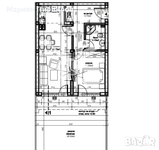 Двустаен апартамент в кв. Остромила