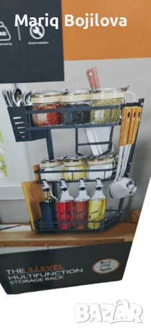 Мултифункционален стелаж за подправки 3 нива, снимка 4 - Аксесоари за кухня - 53574687