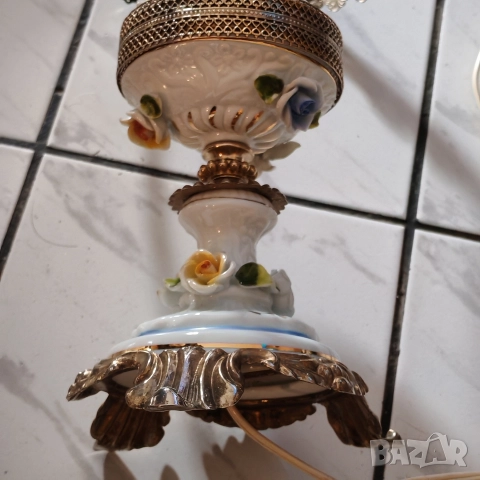 Стара порцеланова,настолна лампа. , снимка 5 - Антикварни и старинни предмети - 52650429