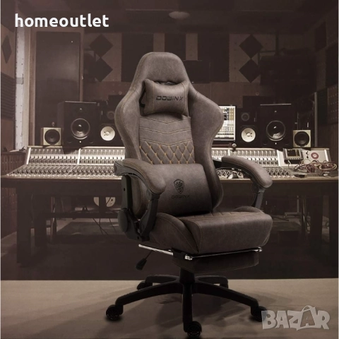 ПРОМОЦИЯ Премиум геймърски стол с винтидж дизайн DOWINX LS-6689-BROWN , снимка 3 - Столове - 52720778