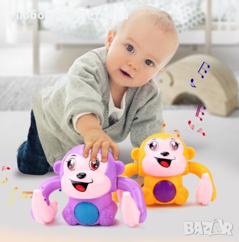 Бебешка играчка търкаляща се маймунка, дистанционно управление чрез пляскане, снимка 4 - Музикални играчки - 42183689