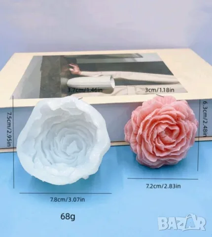 Молд Божур среден 7,8 см , снимка 3 - Форми - 48858648