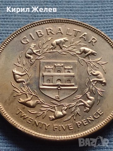 Монета 25 пенса 1977г. Гибралтар 25г. От коронацията на кралица Елизабет втора 40435, снимка 6 - Нумизматика и бонистика - 42711310