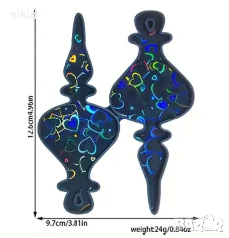 2 Висулки коледни играчки играчка висулка за елха силиконов молд форма гипс шоколад декор, снимка 2 - Форми - 52298661