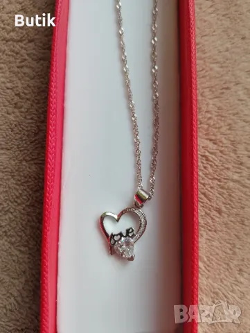 Колие с форма на сърце ❤️  , снимка 3 - Колиета, медальони, синджири - 35640919