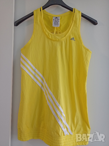 Adidas жълт потник S, снимка 1 - Потници - 36344001