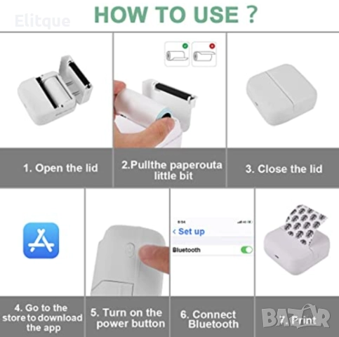 Преносим фотопринтер, използващ термичен печат (без касета с мастило) , снимка 7 - Друга електроника - 52906279