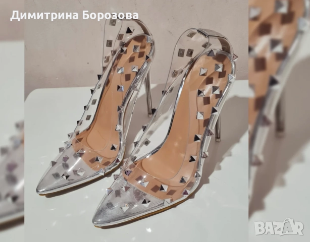 Елегантни дамски обувки на тънко токче, снимка 2 - Дамски обувки на ток - 51527822
