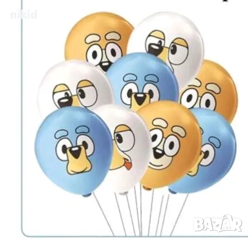 Блуи и Бинго Bluey and Bingo Чили и Бандит Обикновен надуваем латекс латексов балон парти хелий или 