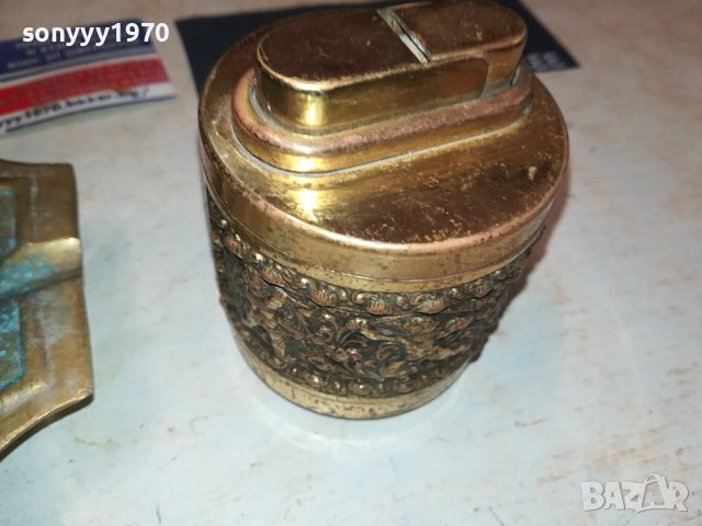 ПЕПЕЛНИК И ЗАПАЛКА-МЕД МЕСИНГ ОТ ФРАНЦИЯ M2607231631, снимка 4 - Колекции - 41666867