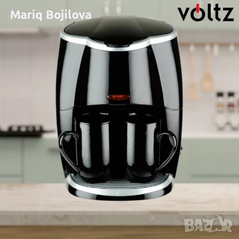 Кафеварка Rosberg R51170A 450W с две чаши, Черна, 2 ГОДИНИ ГАРАНЦИЯ, снимка 6 - Кафемашини - 47636590