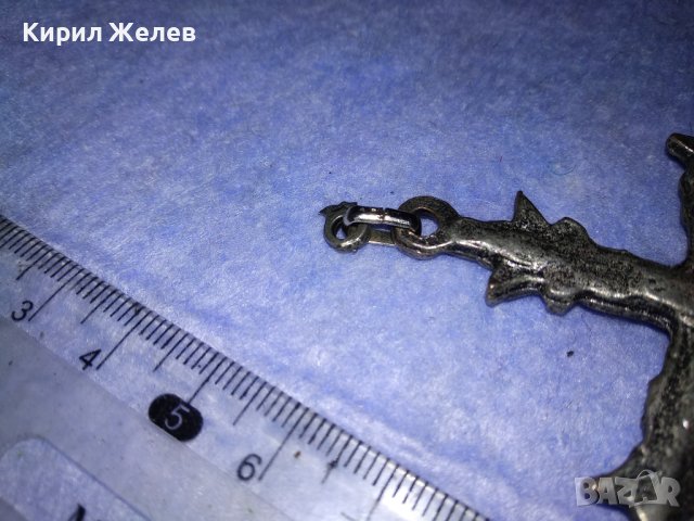 НЕОГОТИЧЕСКИ МЕТАЛЕН ЛАКИРАН СРЕБРИСТ АРТ КРЪСТ РАЗПЯТИЕ 37694, снимка 10 - Колиета, медальони, синджири - 40684975