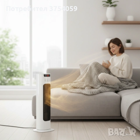 Вертикален керамичен отоплител с дистанционно и защита от прегряване, снимка 4 - Отоплителни печки - 53124874