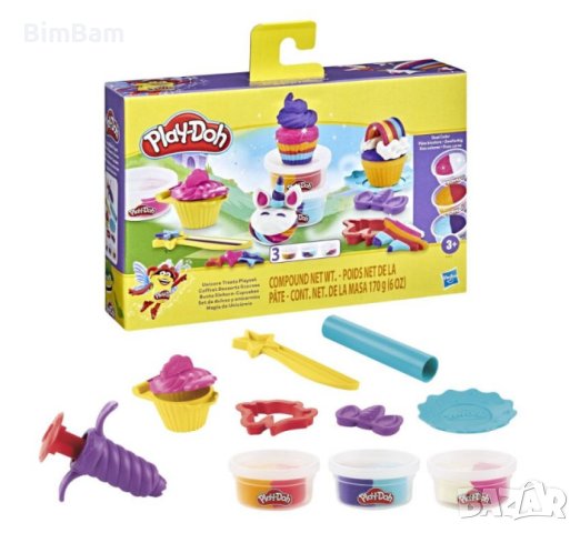 Детски комплект за моделиране на кексчета Еднорог / Unicorn Treats Playset Play-Doh/ Hasbro, снимка 1 - Пластелини, моделини и пясъци - 41225499