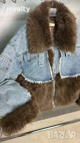 Дамско Зимно Яке Деним Парка, снимка 7 - Якета - 52183145