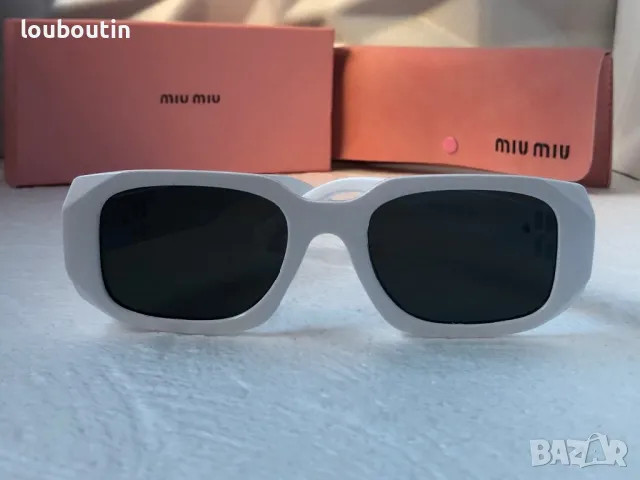 Miu 2024 дамски слънчеви очила правоъгълни 2 цвят бели черни, снимка 5 - Слънчеви и диоптрични очила - 47773788